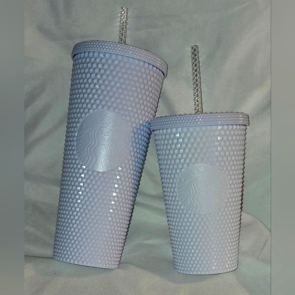 Starbucks 2024 Core Siren White Glossy Studded Bling Lot of 2 Tumblers New